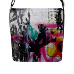 Graffiti Grunge Flap Closure Messenger Bag (L)