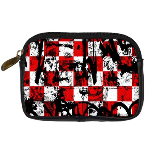 Emo Checker Graffiti Digital Camera Leather Case from ArtsNow.com Front