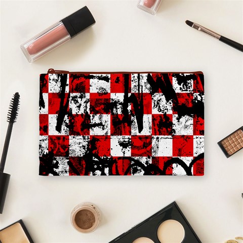 Emo Checker Graffiti Cosmetic Bag (Medium) from ArtsNow.com Front