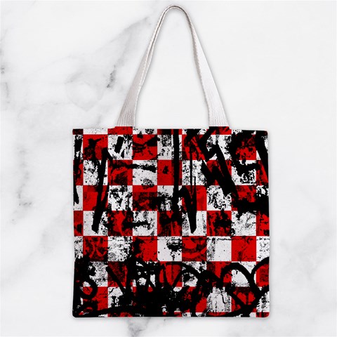 Emo Checker Graffiti Zipper Grocery Tote Bag from ArtsNow.com Front
