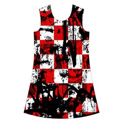 Emo Checker Graffiti Kids  Short Sleeve Velvet Dress from ArtsNow.com Front