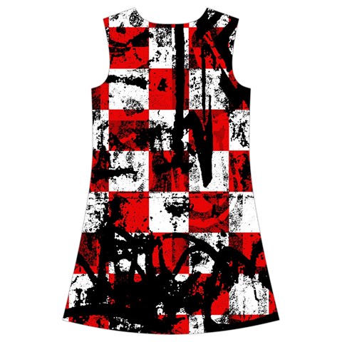 Emo Checker Graffiti Kids  Short Sleeve Velvet Dress from ArtsNow.com Back