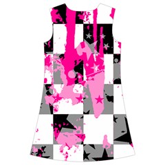 Pink Star Splatter Kids  Short Sleeve Velvet Dress from ArtsNow.com Back