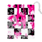 Pink Star Splatter Drawstring Pouch (4XL)