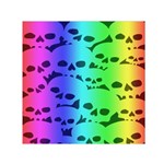 Rainbow Skull Collection Small Satin Scarf (Square)