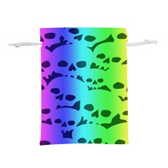 Rainbow Skull Collection Lightweight Drawstring Pouch (L) from ArtsNow.com Front