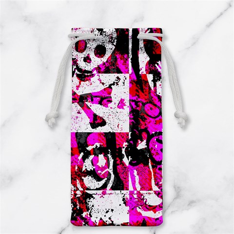 Pink Checker Graffiti  Jewelry Bag from ArtsNow.com Front