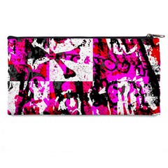 Pink Checker Graffiti  Pencil Case from ArtsNow.com Back