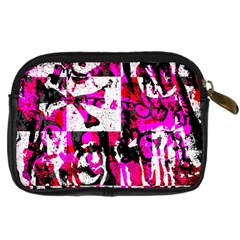 Pink Checker Graffiti  Digital Camera Leather Case from ArtsNow.com Back