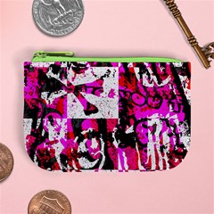 Pink Checker Graffiti  Mini Coin Purse from ArtsNow.com Front