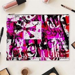 Pink Checker Graffiti  Cosmetic Bag (XL) from ArtsNow.com Front