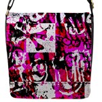 Pink Checker Graffiti  Flap Closure Messenger Bag (S)