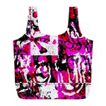 Pink Checker Graffiti  Full Print Recycle Bag (L)