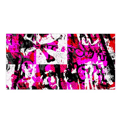 Pink Checker Graffiti  Satin Shawl from ArtsNow.com Front