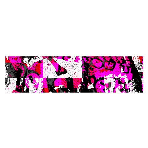 Pink Checker Graffiti  Satin Scarf (Oblong) from ArtsNow.com Front