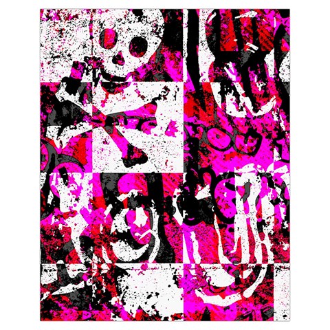 Pink Checker Graffiti  Drawstring Pouch (XL) from ArtsNow.com Front
