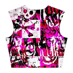 Pink Checker Graffiti  Cotton Crop Top from ArtsNow.com Back