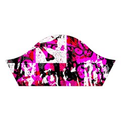 Pink Checker Graffiti  Cotton Crop Top from ArtsNow.com Right Sleeve