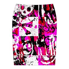 Pink Checker Graffiti  Midi Wrap Pencil Skirt from ArtsNow.com Back