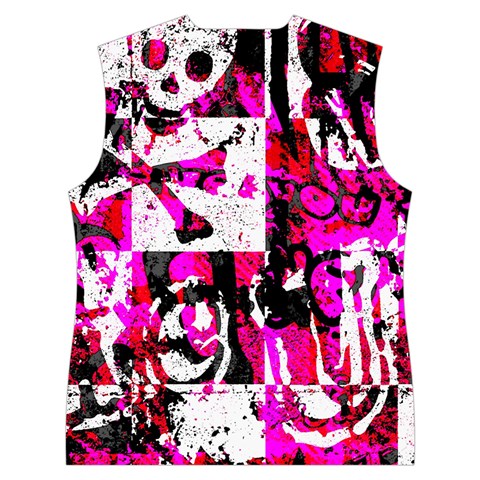 Pink Checker Graffiti  Women s Button Up Vest from ArtsNow.com Back