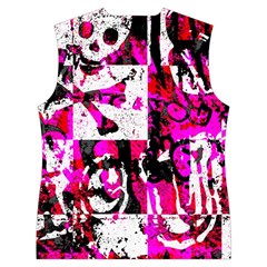 Pink Checker Graffiti  Women s Button Up Vest from ArtsNow.com Back