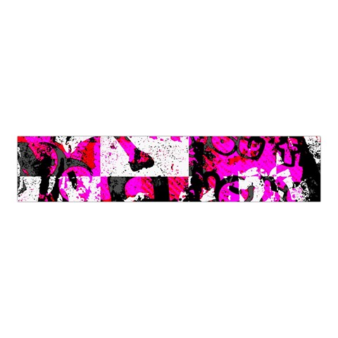 Pink Checker Graffiti  Velvet Scrunchie from ArtsNow.com Front