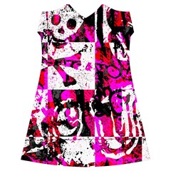 Pink Checker Graffiti  Ruffle Detail Chiffon Dress from ArtsNow.com Front