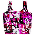 Pink Checker Graffiti  Full Print Recycle Bag (XXXL)