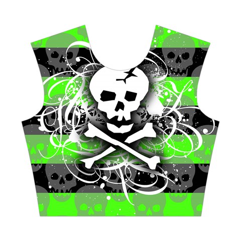 Deathrock Skull Cotton Crop Top from ArtsNow.com Front