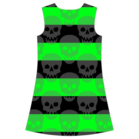 Deathrock Skull Kids  Short Sleeve Velvet Dress from ArtsNow.com Back