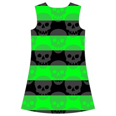 Deathrock Skull Kids  Short Sleeve Velvet Dress from ArtsNow.com Back