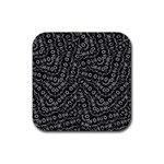 Black And White Modern Intricate Ornate Pattern Rubber Coaster (Square)