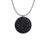 Black And White Modern Intricate Ornate Pattern 1  Button Necklace