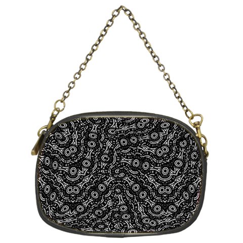 Black And White Modern Intricate Ornate Pattern Chain Purse (Two Sides) from ArtsNow.com Back