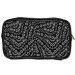 Black And White Modern Intricate Ornate Pattern Toiletries Bag (Two Sides)