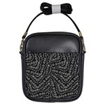 Black And White Modern Intricate Ornate Pattern Girls Sling Bag