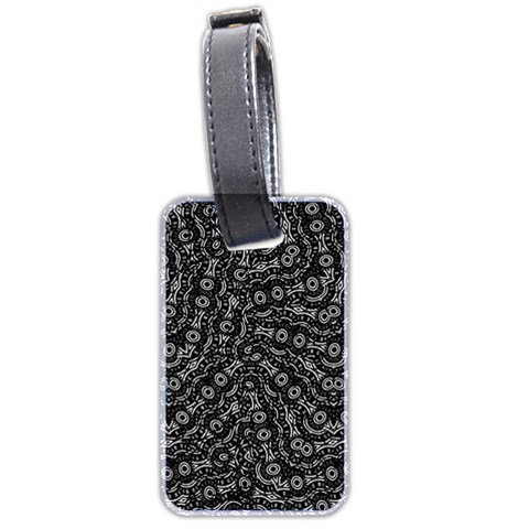 Black And White Modern Intricate Ornate Pattern Luggage Tag (two sides) from ArtsNow.com Front