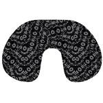 Black And White Modern Intricate Ornate Pattern Travel Neck Pillow