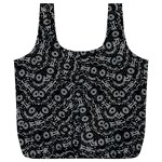 Black And White Modern Intricate Ornate Pattern Full Print Recycle Bag (XL)