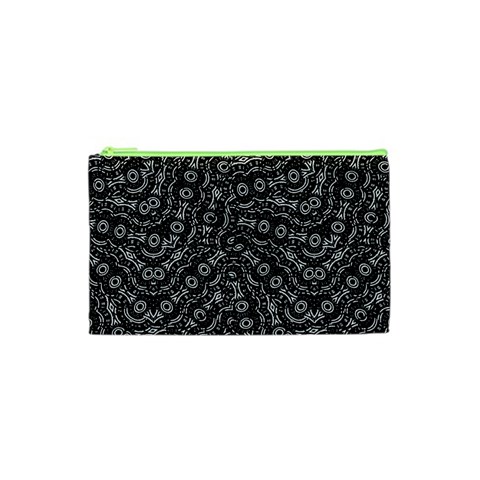 Black And White Modern Intricate Ornate Pattern Cosmetic Bag (XS) from ArtsNow.com Front