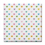 Small Multicolored Hearts Tile Coaster