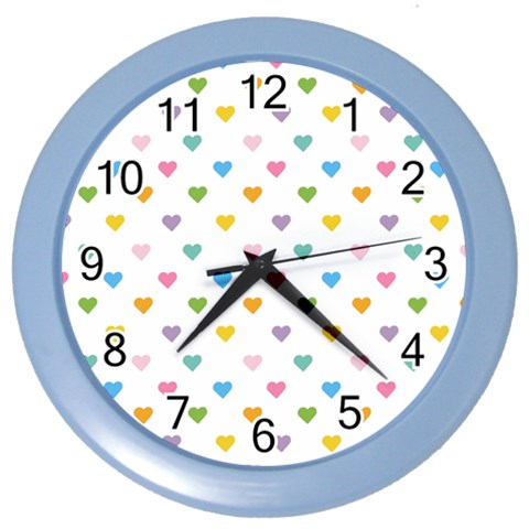 Small Multicolored Hearts Color Wall Clock from ArtsNow.com Front