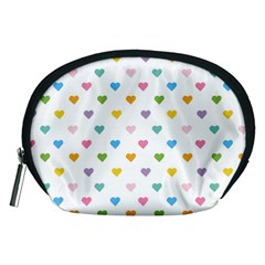 Small Multicolored Hearts Accessory Pouch (Medium) from ArtsNow.com Front