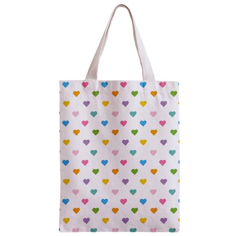 Small Multicolored Hearts Zipper Classic Tote Bag from ArtsNow.com Back