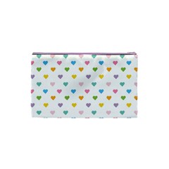 Small Multicolored Hearts Cosmetic Bag (XS) from ArtsNow.com Back
