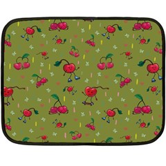 Red Cherries Athletes Double Sided Fleece Blanket (Mini)  from ArtsNow.com 35 x27  Blanket Front