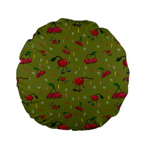 Red Cherries Athletes Standard 15  Premium Round Cushions from ArtsNow.com Back