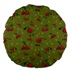 Red Cherries Athletes Large 18  Premium Round Cushions from ArtsNow.com Front