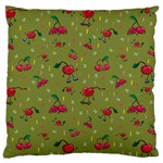 Red Cherries Athletes Large Flano Cushion Case (Two Sides)