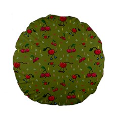 Red Cherries Athletes Standard 15  Premium Flano Round Cushions from ArtsNow.com Front